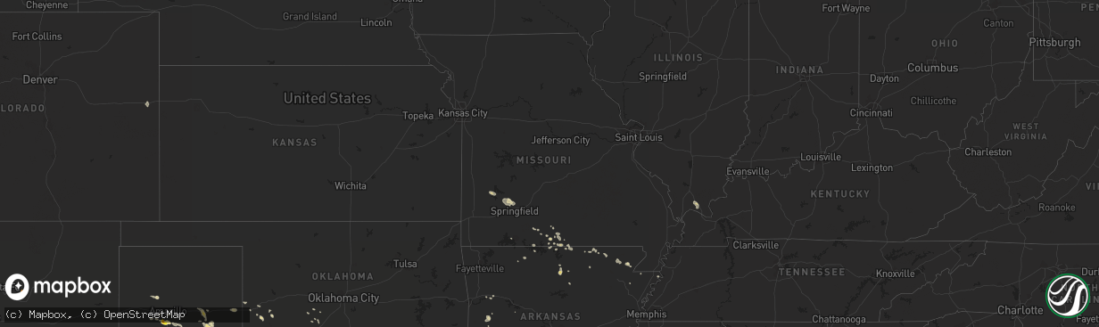 Hail map in Missouri on June 23, 2017