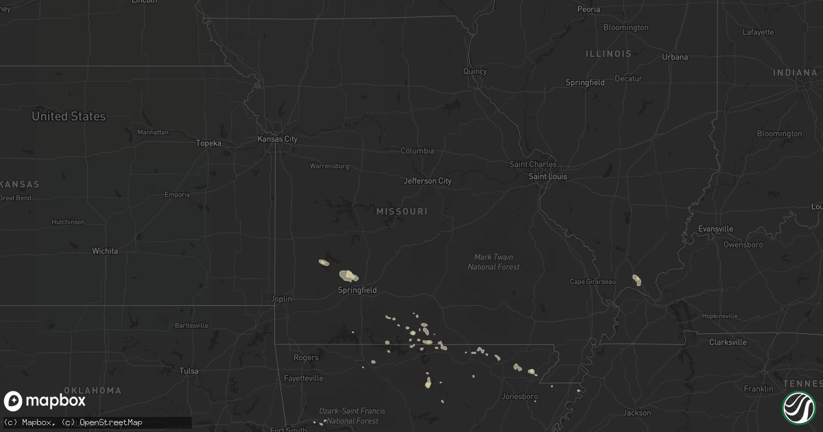 Hail map in Missouri on June 23, 2017