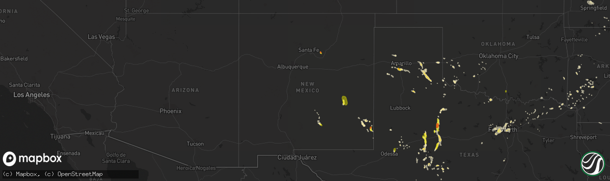 Hail map in New Mexico on June 23, 2017