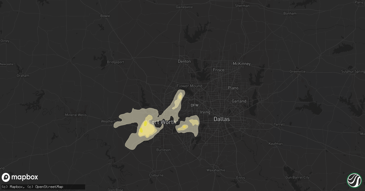 Hail map in Southlake, TX on June 23, 2017