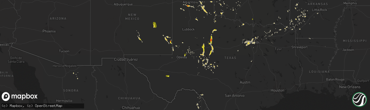 Hail map on June 23, 2017