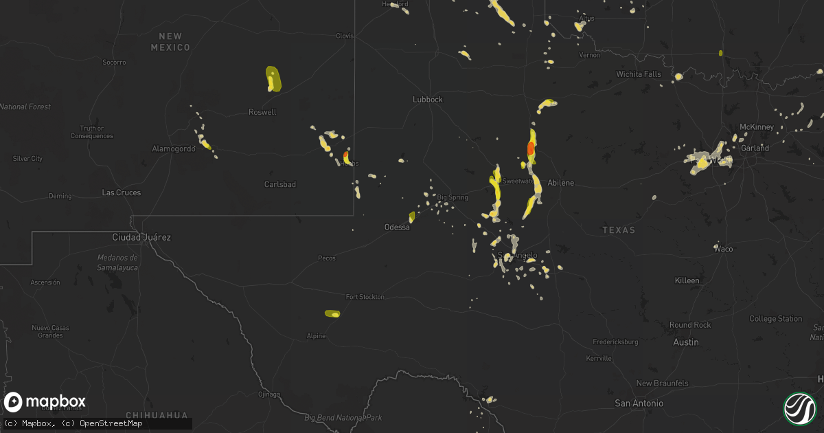 Hail map on June 23, 2017