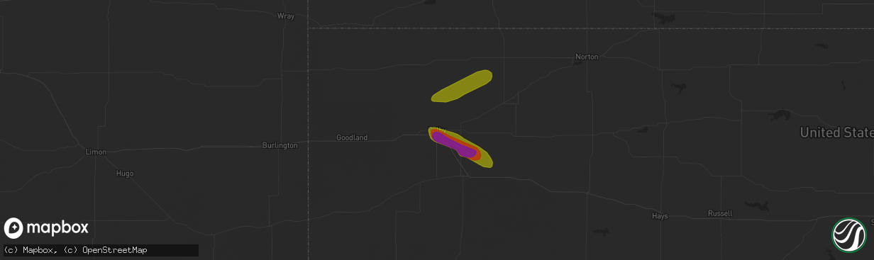 Hail map in Colby, KS on June 23, 2018