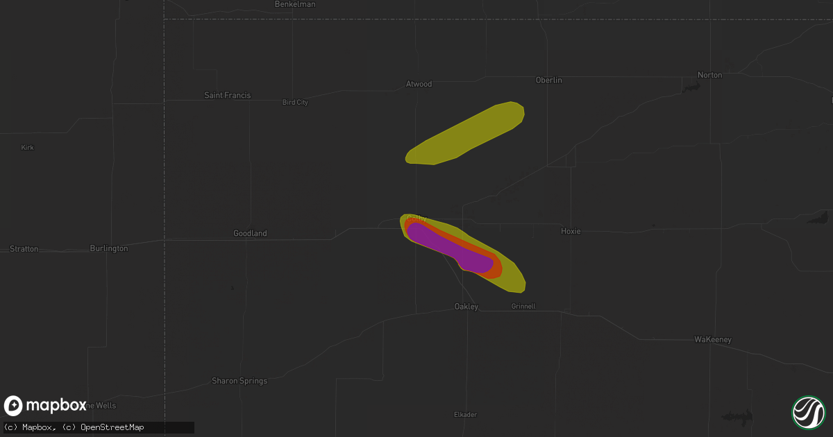 Hail map in Colby, KS on June 23, 2018