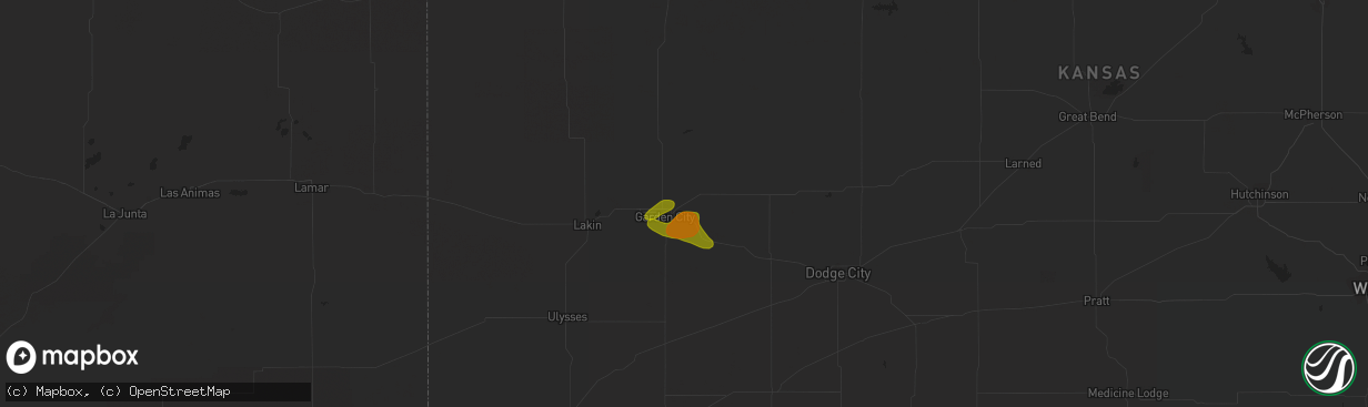 Hail map in Garden City, KS on June 23, 2018