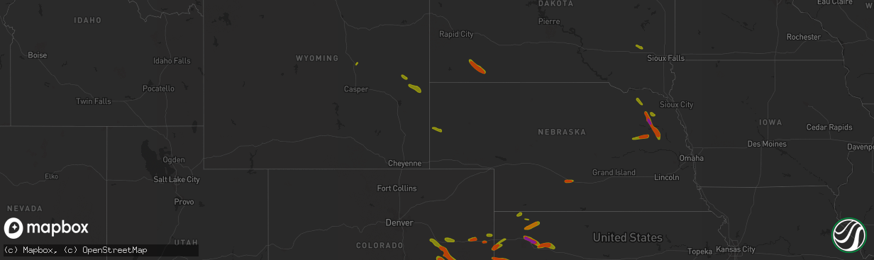 Hail map on June 23, 2018