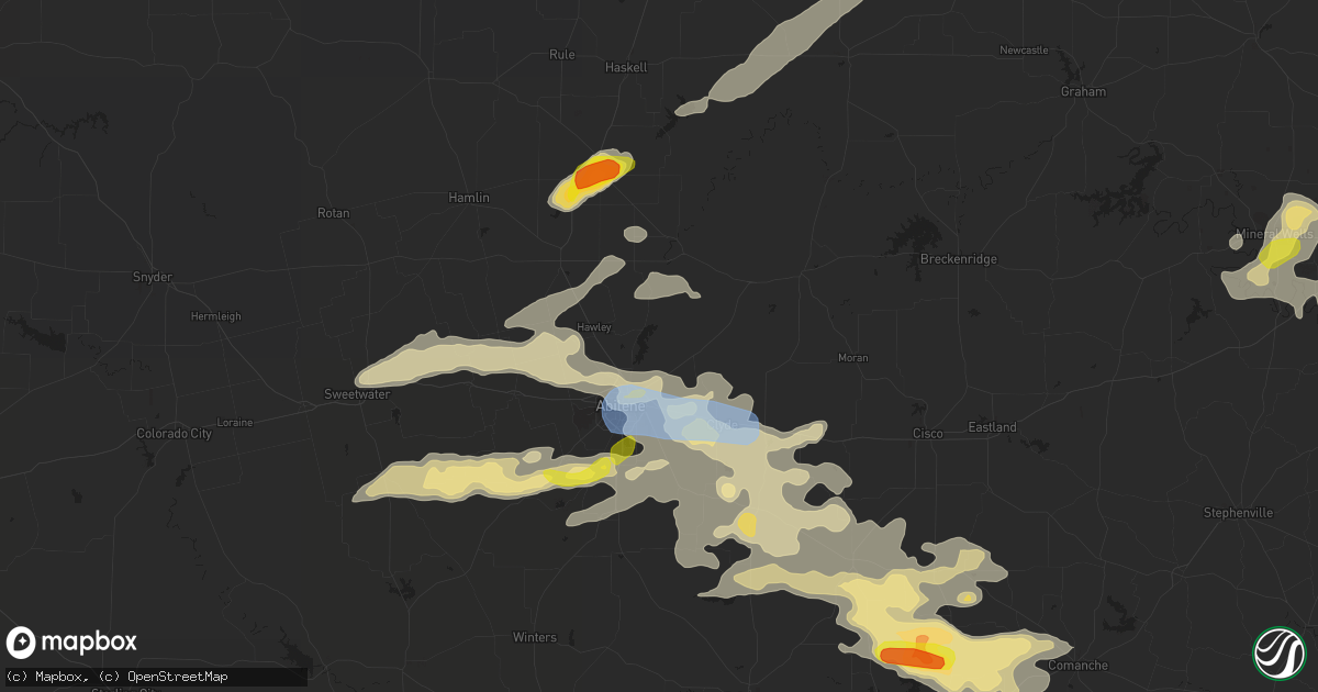 Hail map in Abilene, TX on June 23, 2019