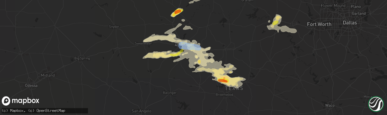 Hail map in Clyde, TX on June 23, 2019