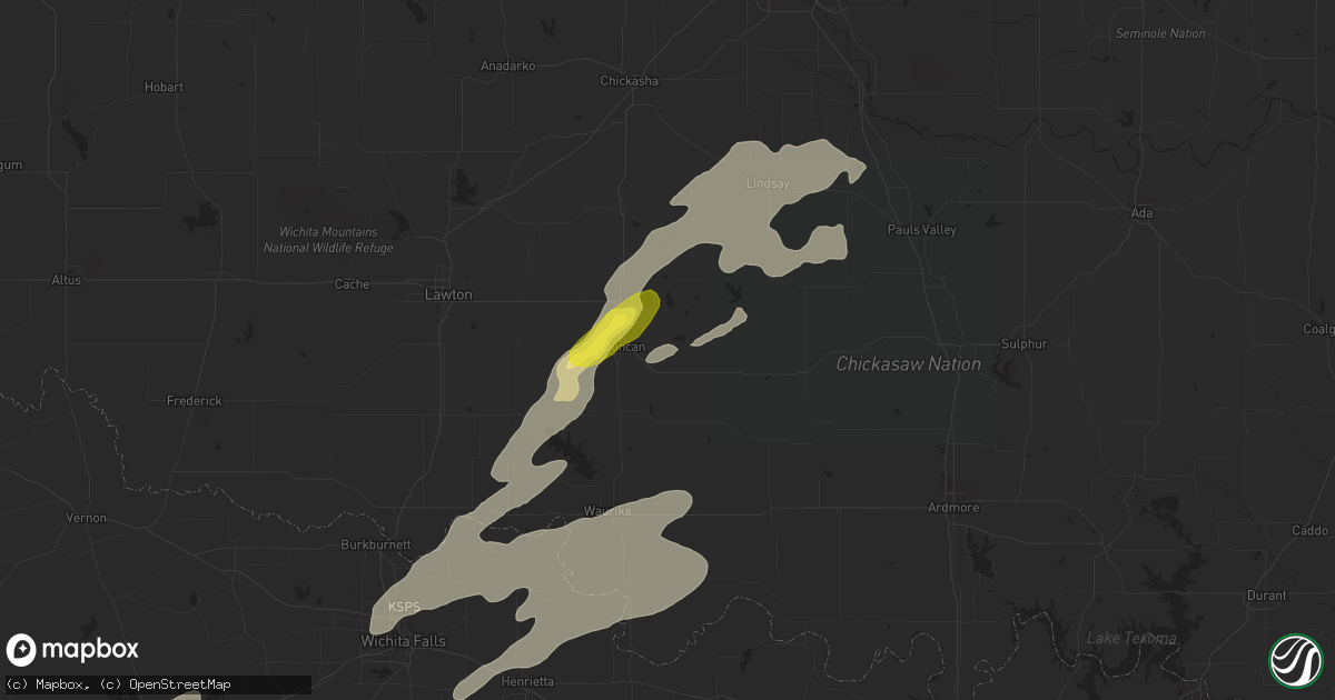 Hail map in Duncan, OK on June 23, 2019