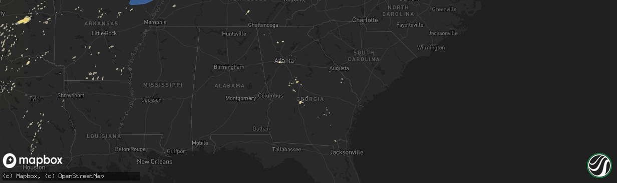 Hail map in Georgia on June 23, 2019