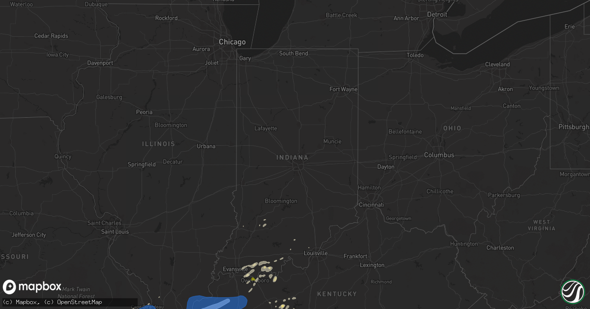 Hail map in Indiana on June 23, 2019