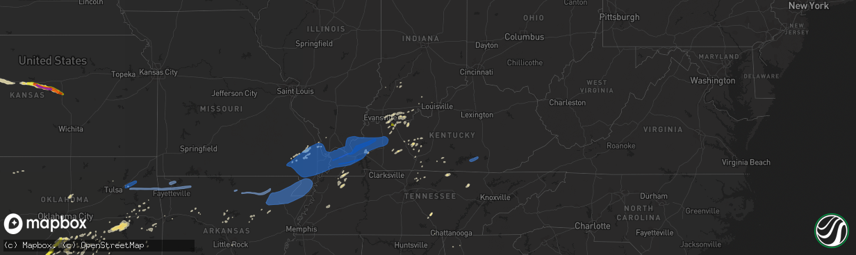 Hail map in Kentucky on June 23, 2019