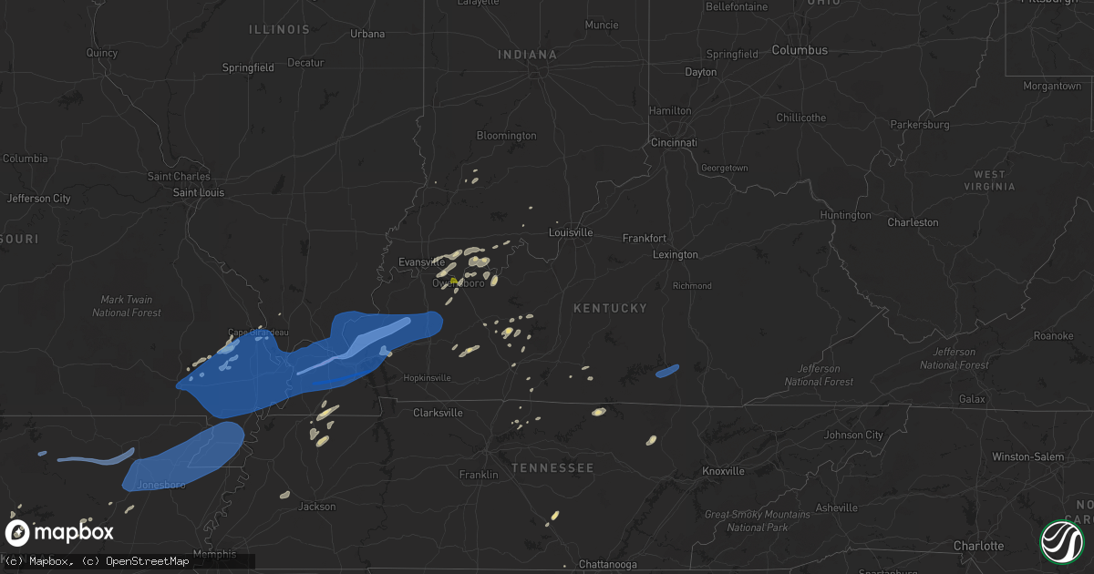 Hail map in Kentucky on June 23, 2019