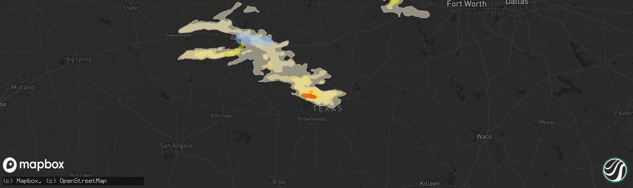 Hail map in May, TX on June 23, 2019