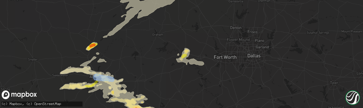 Hail map in Mineral Wells, TX on June 23, 2019