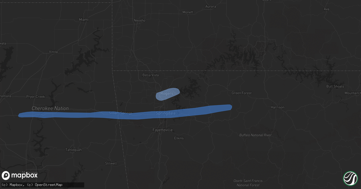 Hail map in Rogers, AR on June 23, 2019