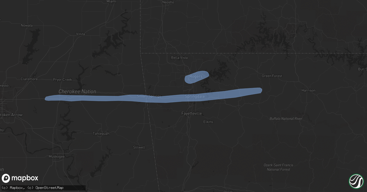 Hail map in Springdale, AR on June 23, 2019