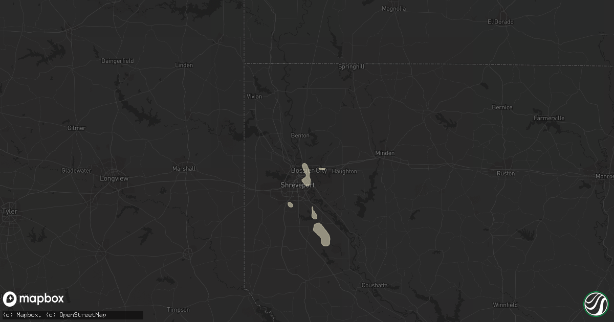 Hail map in Bossier City, LA on June 23, 2020