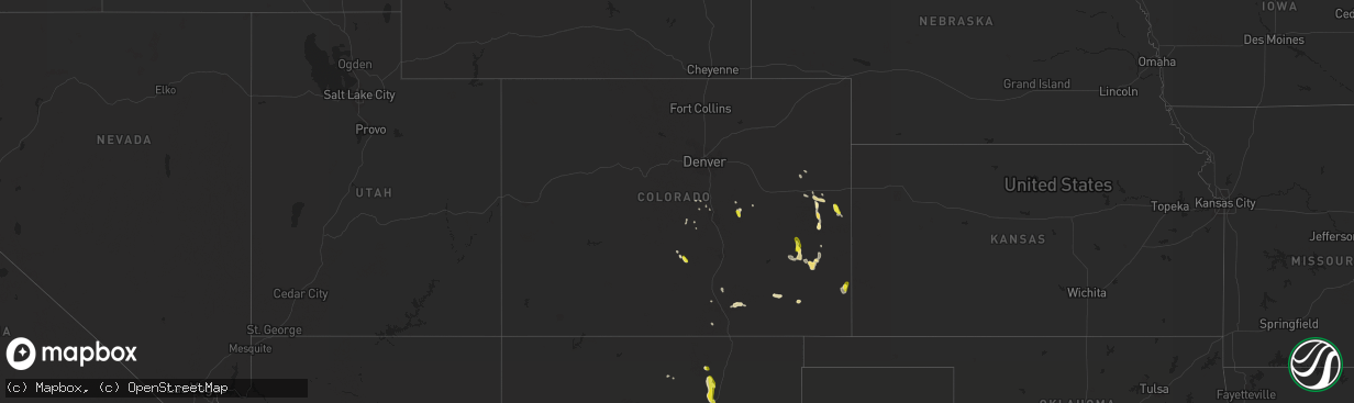 Hail map in Colorado on June 23, 2020