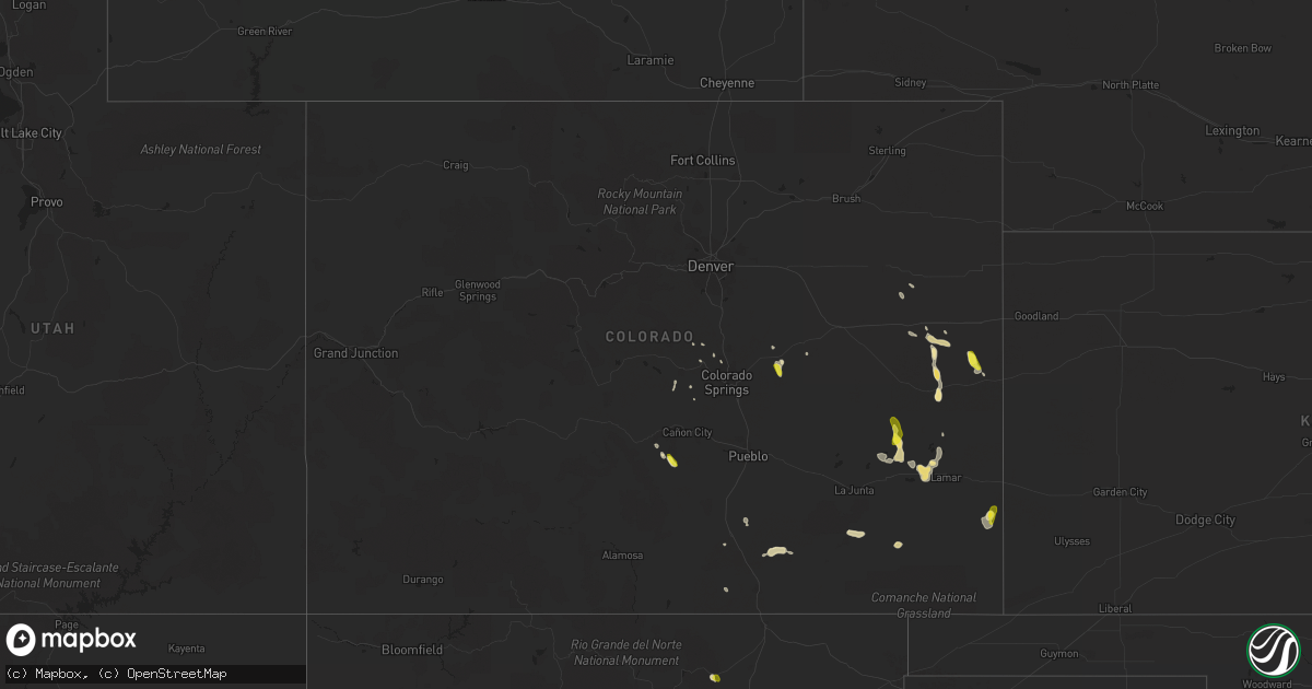 Hail map in Colorado on June 23, 2020