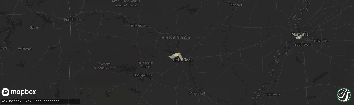 Hail map in Maumelle, AR on June 23, 2020