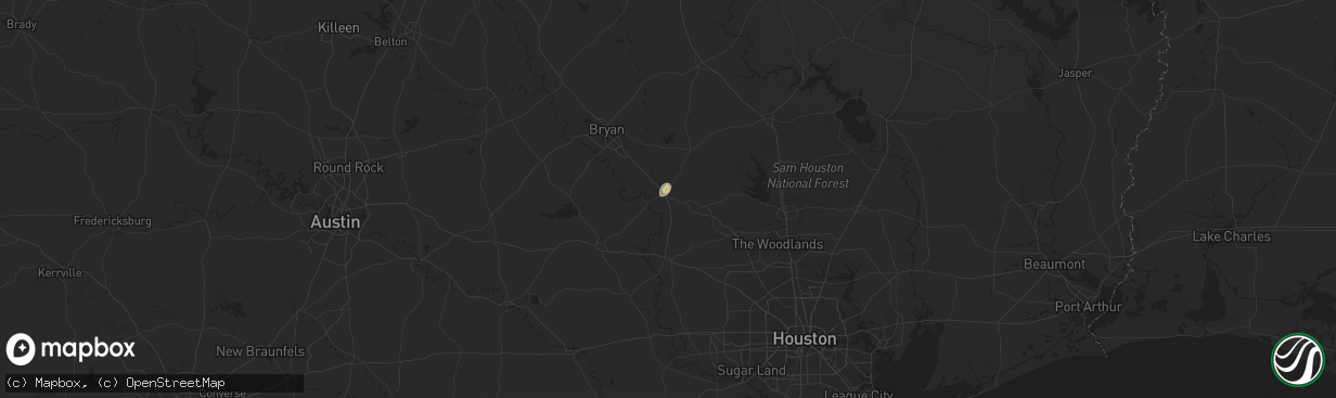 Hail map in Navasota, TX on June 23, 2020