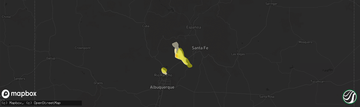 Hail map in Pena Blanca, NM on June 23, 2020