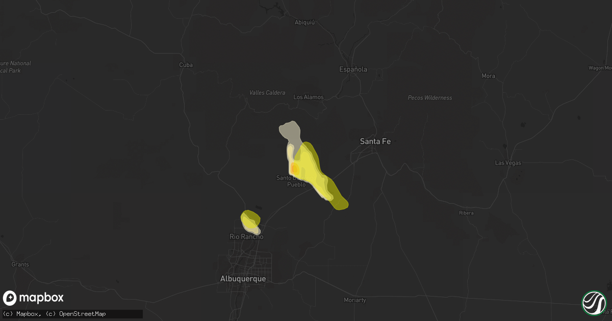 Hail map in Pena Blanca, NM on June 23, 2020