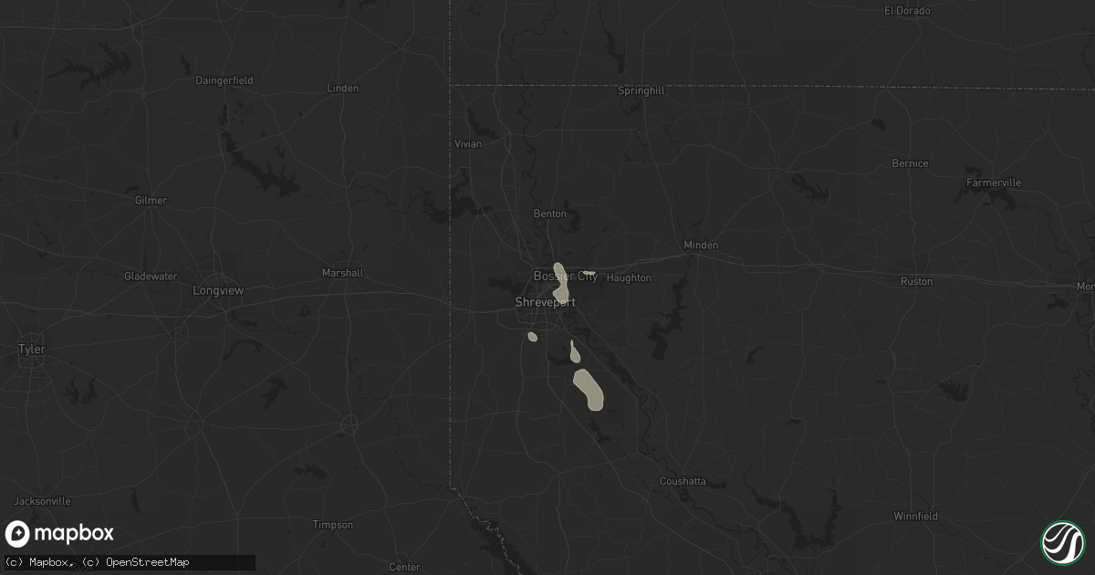 Hail map in Shreveport, LA on June 23, 2020