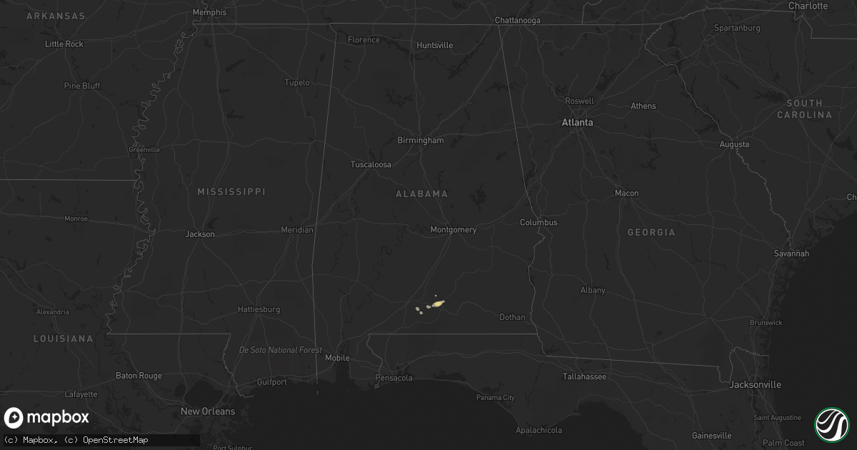 Hail map in Alabama on June 23, 2021