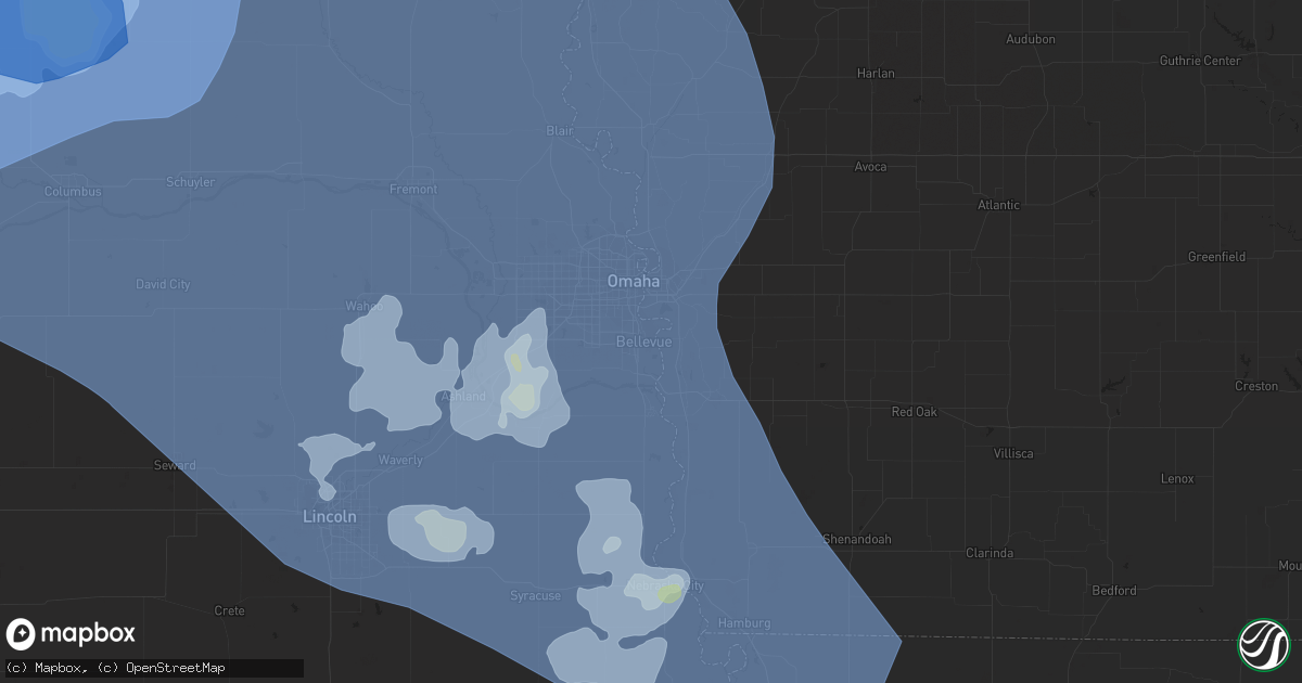 Hail map in Bellevue, NE on June 23, 2021
