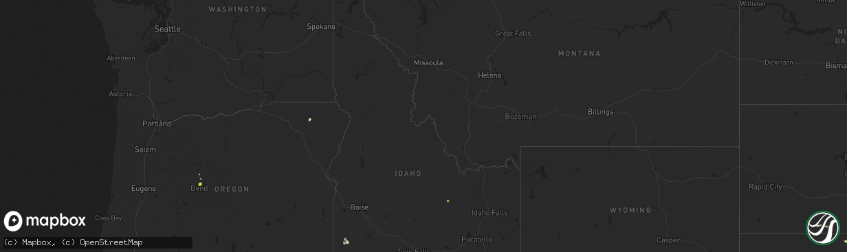 Hail map in Idaho on June 23, 2021