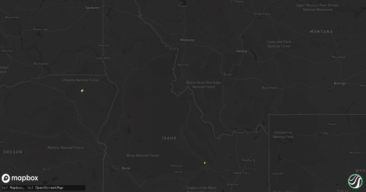 Hail map in Idaho on June 23, 2021