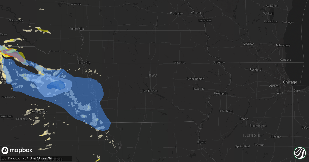 Hail map in Iowa on June 23, 2021
