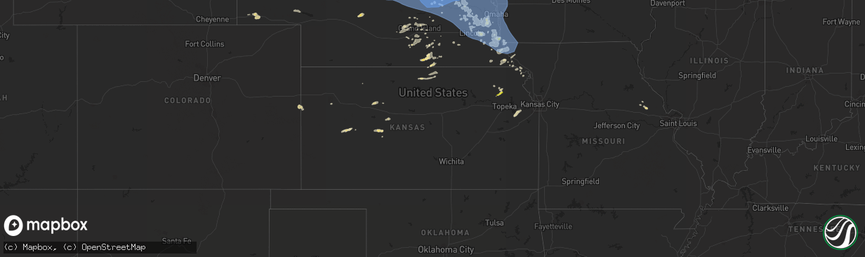 Hail map in Kansas on June 23, 2021