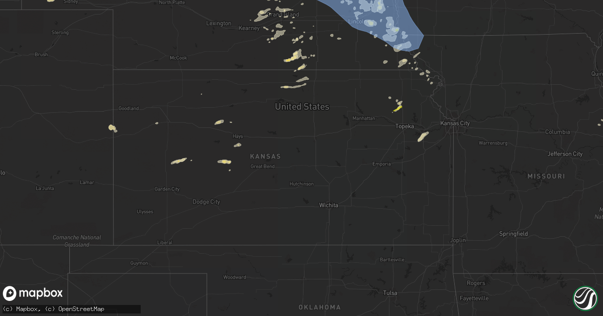 Hail map in Kansas on June 23, 2021