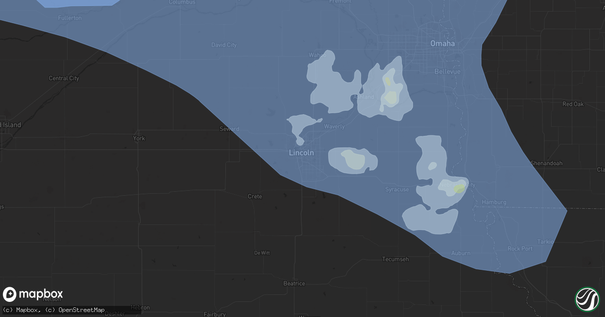 Hail map in Lincoln, NE on June 23, 2021