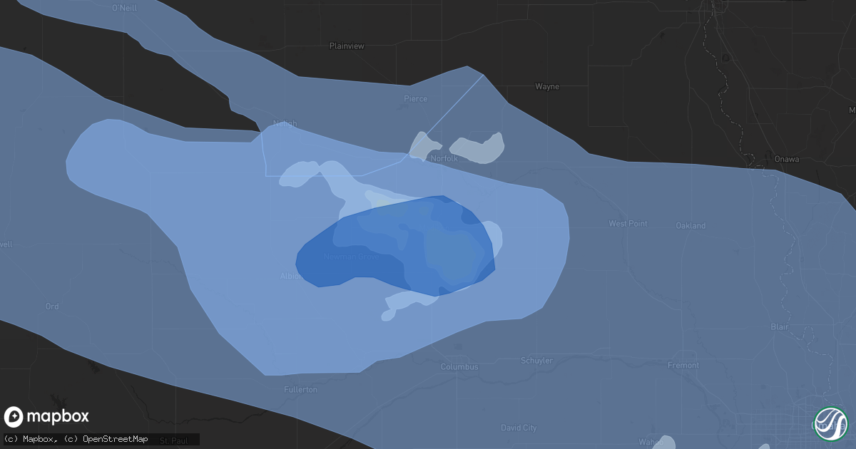 Hail map in Madison, NE on June 23, 2021