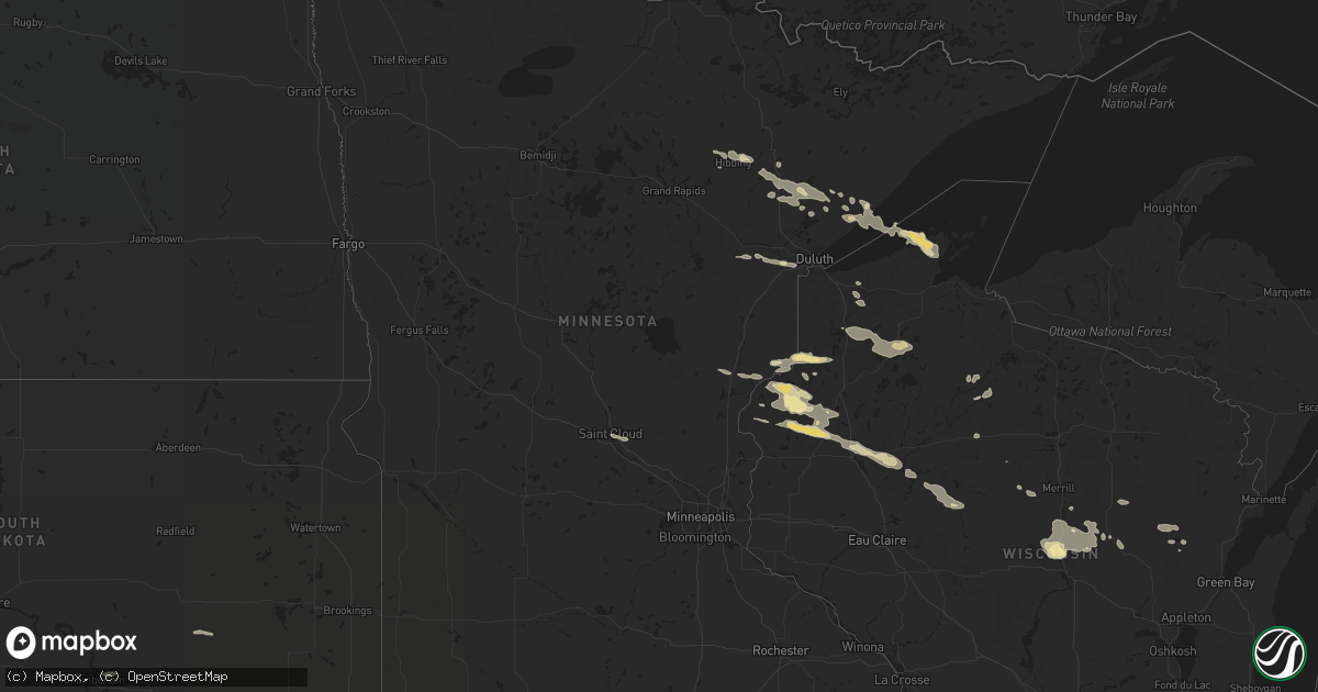 Hail map in Minnesota on June 23, 2021