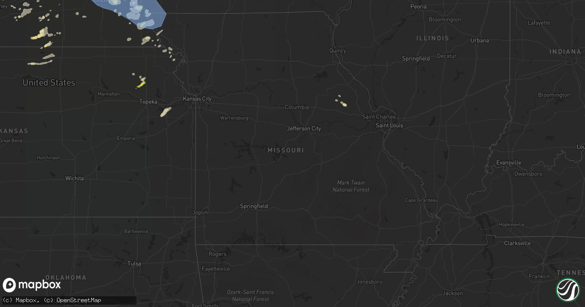 Hail map in Missouri on June 23, 2021