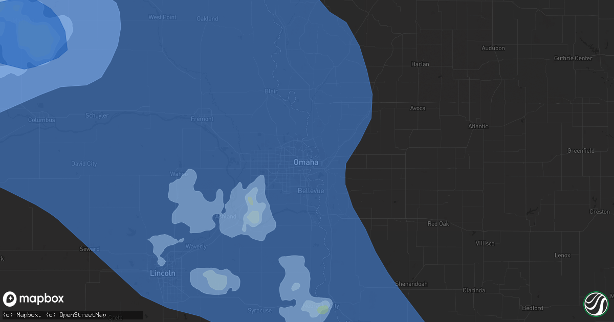 Hail map in Omaha, NE on June 23, 2021