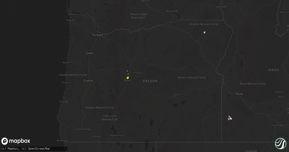 Hail map in Oregon on June 23, 2021