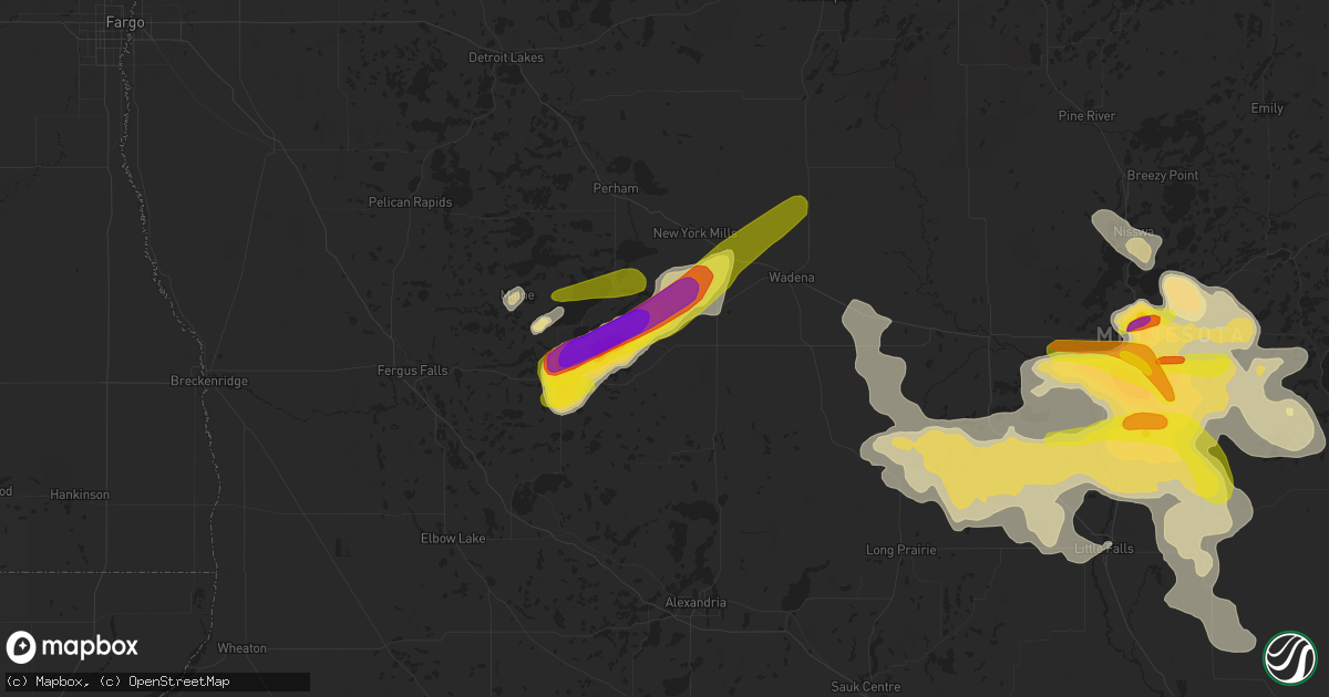 Hail map in Henning, MN on June 23, 2022