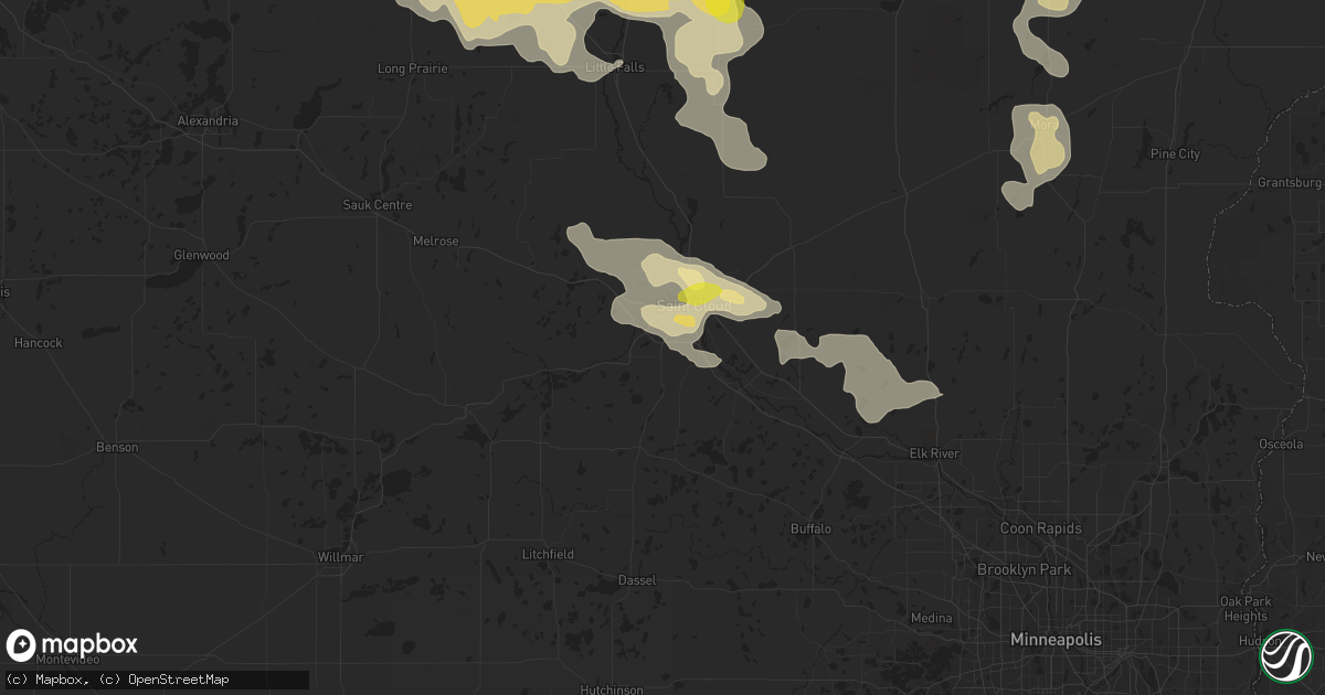Hail map in Saint Cloud, MN on June 23, 2022