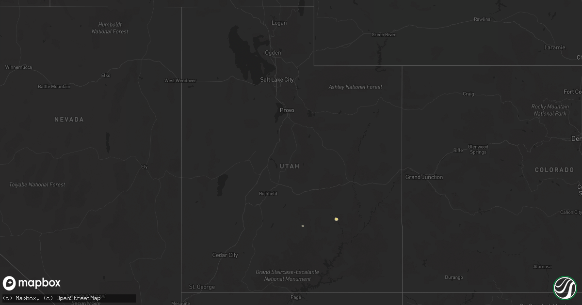 Hail map in Utah on June 23, 2022
