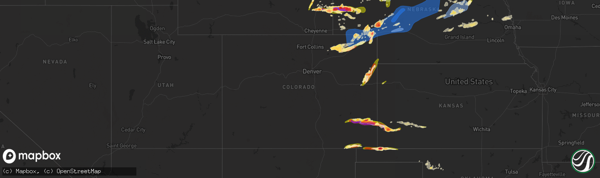 Hail map in Colorado on June 23, 2023