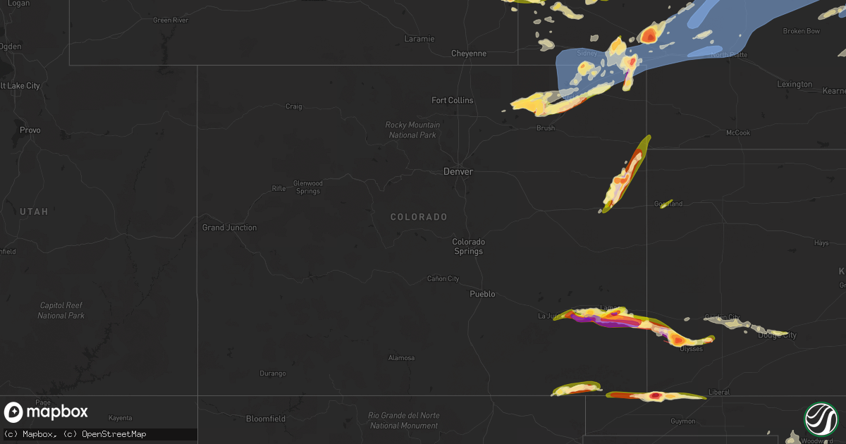 Hail map in Colorado on June 23, 2023