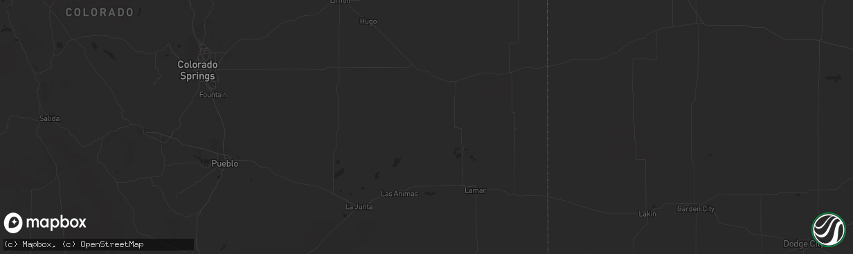Hail map in El Reno, OK on June 23, 2023