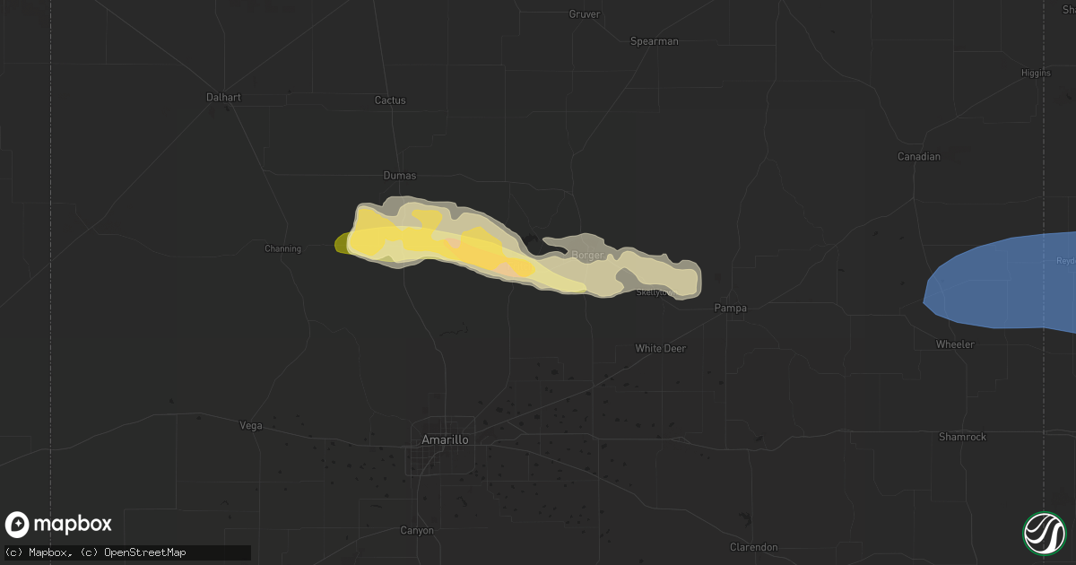 Hail map in Fritch, TX on June 23, 2023