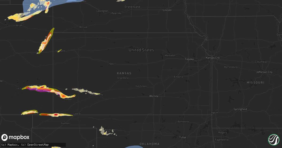 Hail map in Kansas on June 23, 2023